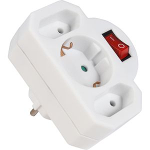 Steckdosenadapter Böttcher-AG weiß, mit Schalter