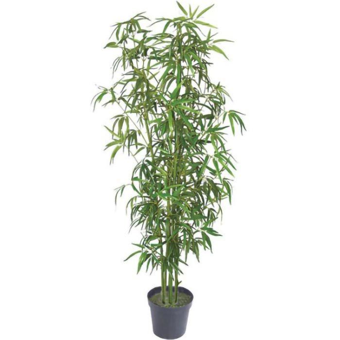 Decovego Kunstpflanze Höhe 180 cm, Bambus, – Topf im AG Echtholzstamm, Böttcher mit