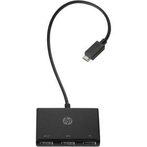 Produktbild für USB-Hub HP USB-C to USB-A Hub, Z6A00AA, schwarz