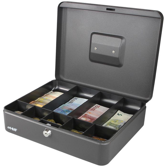 HMF 100192 Geldkassette schwarz 30 x 9 x 24 cm, Geldscheineinsatz –  Böttcher AG