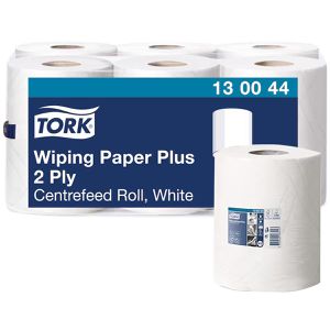 Putztuchrolle Tork Premium, 130044, M2, aus Zellstoff, weiß