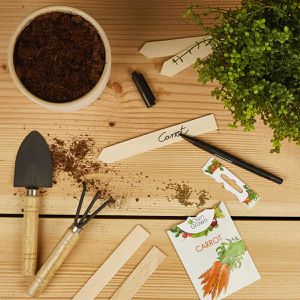 Produktbild für Pflanzenschilder OwnGrown Stecketiketten-Set, braun, Holz