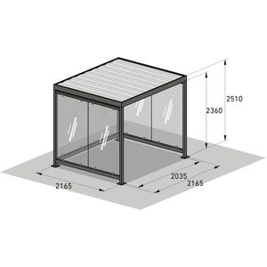 Produktbild für Personenunterstand WSM Köln K2 b/b BS, anthrazit, aus Metall