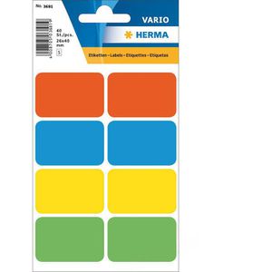 Vielzwecketiketten Herma 3681, farbig sortiert