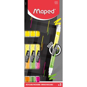Produktbild für Textmarker Maped Fluo Duo, 3 Stück