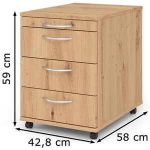 Produktbild für Rollcontainer Hammerbacher Basic 1606, aus Holz, asteiche