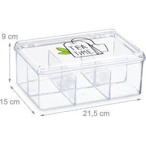 Produktbild für Teebox Relaxdays für Teebeutel, transparent, aus Kunststoff