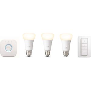 Philips LED-Lampe Hue White Starter-Kit E27, warmweiß, 9W (60W), smart,  ZigBee, Bluetooth – Böttcher AG