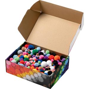 Produktbild für Pompons Folia 50209 Jumbo Bunt, farbig sortiert