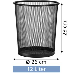Produktbild für Papierkorb D.RECT 007616, schwarz