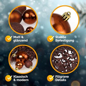 Produktbild für Weihnachtskugeln Deuba 102113, bronze