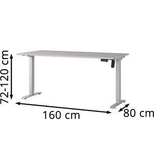 Produktbild für Schreibtisch Germania Profi 3.0, 8024-643, kaschmir / silber