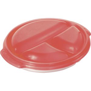 Produktbild für Mikrowellengeschirr Rotho Micro Clever weiß/rot aus Kunststoff