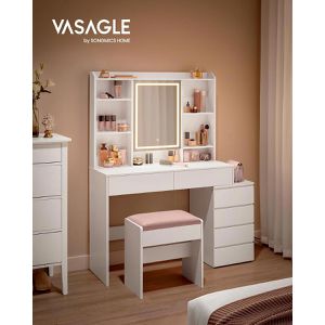 Produktbild für Schminktisch Vasagle RDT624W01, mit Beleuchtung