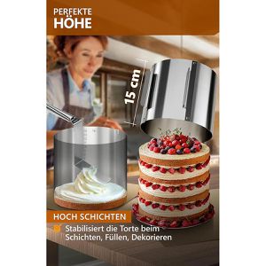 Produktbild für Tortenring 4smile Premium, backofenfest, aus Edelstahl