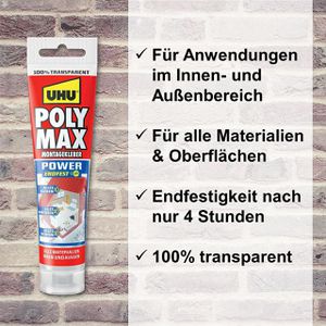Produktbild für Montagekleber UHU 47845 POLY MAX POWER, 115g