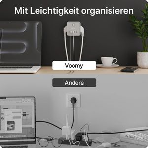 Produktbild für Steckdosenwürfel Voomy Split X7, mit Schalter, grau