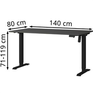 Produktbild für Schreibtisch Germania Profi 3.0, 8023-547, graphit / schwarz
