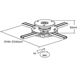 Produktbild für Beamer-Deckenhalterung InLine 23138A, schwarz / grau