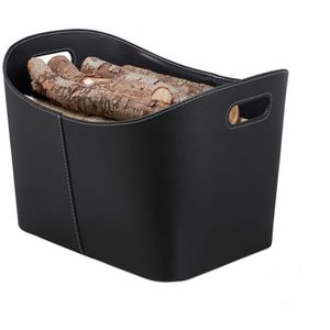 Kaminholzkorb Relaxdays 10028790 XL, schwarz