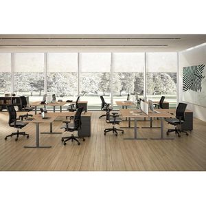 Produktbild für Schreibtisch Quadrifoglio Idea+ Tube, eiche / dunkelgrau