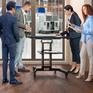 Produktbild für TV-Ständer Onkron TS1350-B, Ablage &amp; Rollen, schwarz, Metall