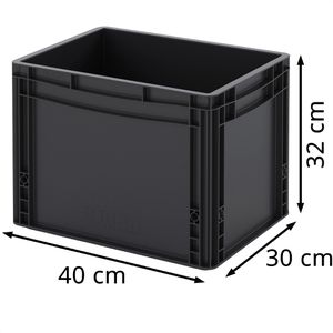 Produktbild für Eurobox AUER ESD EG 43/32 HG, schwarz, 30 Liter