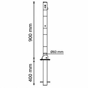 Produktbild für Absperrpfosten Schake 460UZHB+2, 2 Ösen, rot/weiß, aus Metall