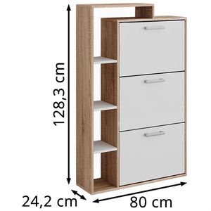 Produktbild für Schuhschrank Vicco Orlando, sonoma eiche / weiß