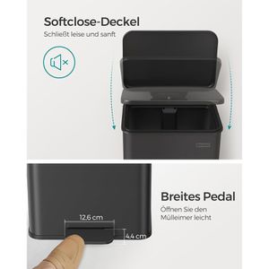 Produktbild für Mülleimer Songmics LTB540B4002 , schwarz