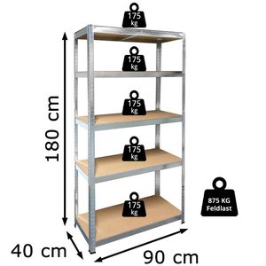 Produktbild für Schwerlastregal Schulte-Regalwelt 5 Holzböden
