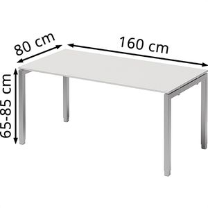 Produktbild für Schreibtisch Bisley Cito, DUH1608GW355, weiß / silber