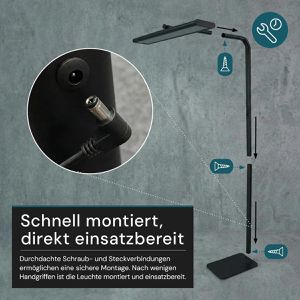 Produktbild für Stehlampe Luxula LX700138, LED, schwarz, 189 cm