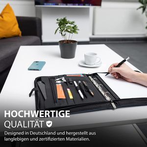 Produktbild für Schreibmappe Vebon Berlin, schwarz, Kunstleder
