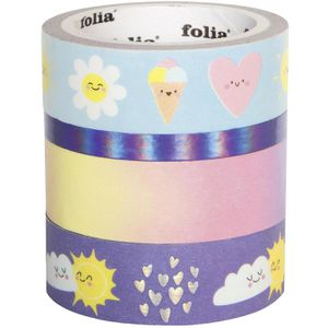 Washi-Tape Folia 26453 Hotfoil, mit Glanzeffekt, Sunnyside