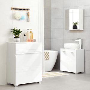 Produktbild für Badschrank Vasagle BBK140W01, mit 4 Füßen, weiß
