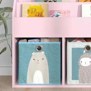 Produktbild für Bücherregal Vicco Luigi, rosa, mit 2 Faltboxen