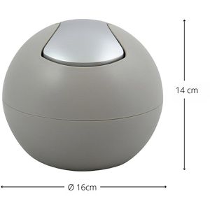 Produktbild für Mülleimer Spirella Bowl, 10.20374, taupe matt