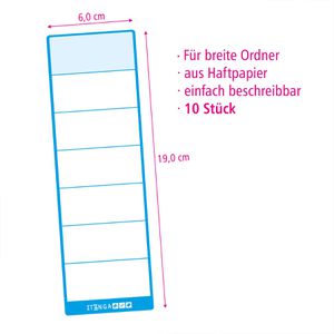 Produktbild für Rückenschilder itenga 33105859, blau