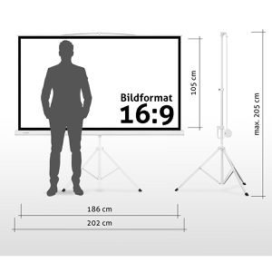Produktbild für Beamer-Leinwand ESMART Professional MISATI Stativ