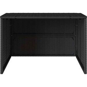 Produktbild für Mähroboter-Garage vidaXL 365404, schwarz, aus Polyrattan