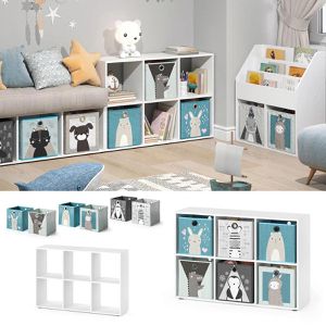 Produktbild für Bücherregal Vicco 13302, weiß, mit 6 Faltboxen