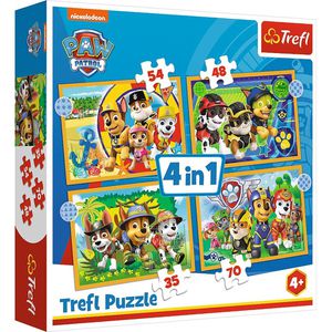 Puzzle Trefl 34395, 4 in 1 Paw Patrol