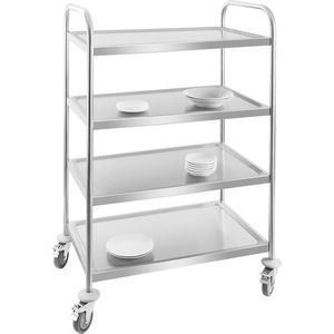 Produktbild für Servierwagen Royal-Catering RCSW-4, silber, aus Edelstahl