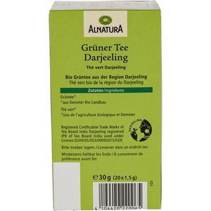 Produktbild für Tee Alnatura Grüner Tee Darjeeling demeter, BIO