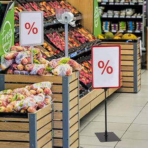 Produktbild für Infoständer Böttcher-AG aus Aluminium, schwarz, A4
