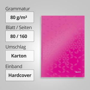 Produktbild für Notizbuch Leitz WOW, 46261023, Karton Hardcover
