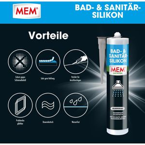 Produktbild für Silikon MEM Bad- &amp; Sanitär, silbergrau