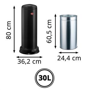 Produktbild für Mülleimer Wesco Big Baseboy, schwarz