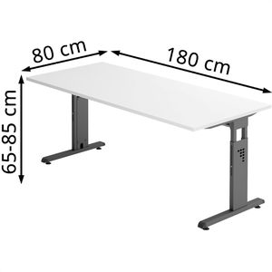 Produktbild für Schreibtisch Hammerbacher O-Serie, weiß / graphit